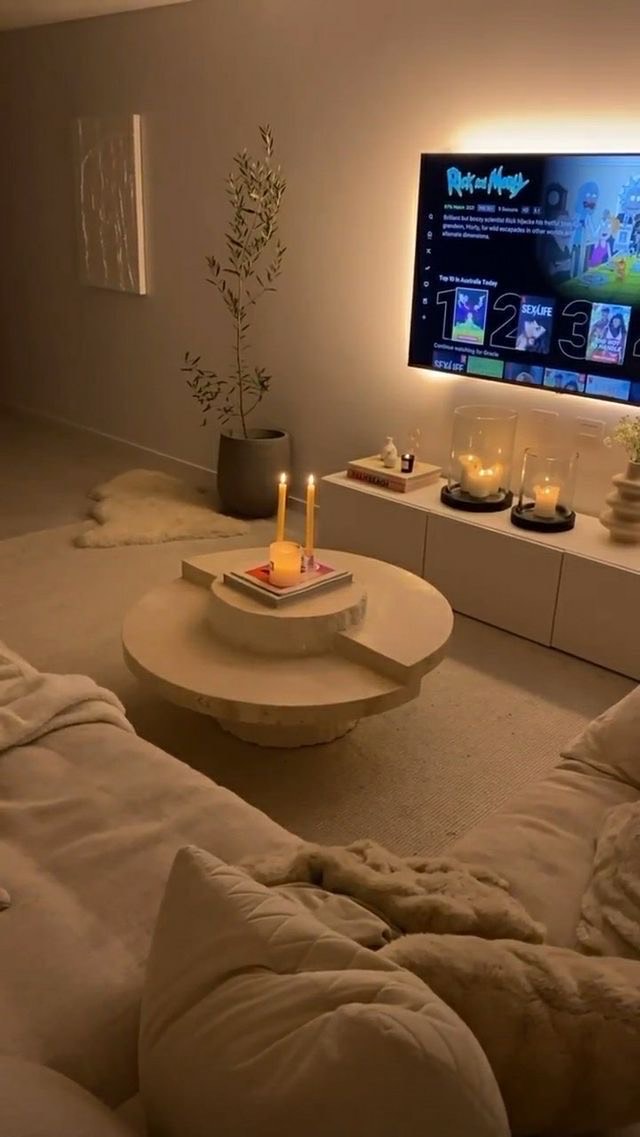 Salon cocooning au style épuré et tamisé